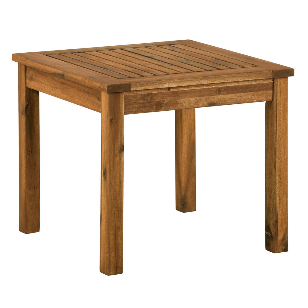 Brown Acacia Wood Outdoor Side Table J33232