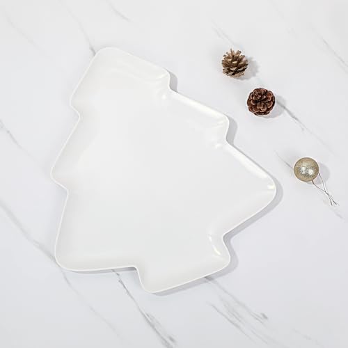 Red 16 x 14 Inch Christmas Tree Shaped Melamine Serving Platter R109