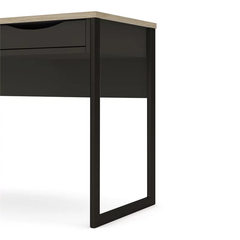 1 Drawer Desk in Black Matte and Oak M4207