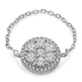 0.91 ct Round Cut Clear Simulated Diamond 18k White Gold Cluster Ring Size 5.5 C542899