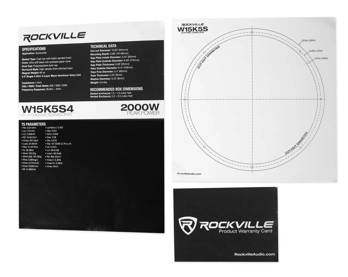 15" 2000w 4 Ohm Car Audio Subwoofer S3126