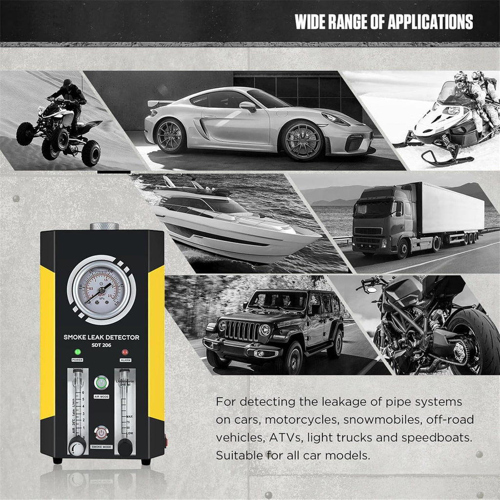 Automotive Smoke Machine Leak Detector EVAP 12V Car Pipe System Smoke Tester with Adjustable Flow Meter C354