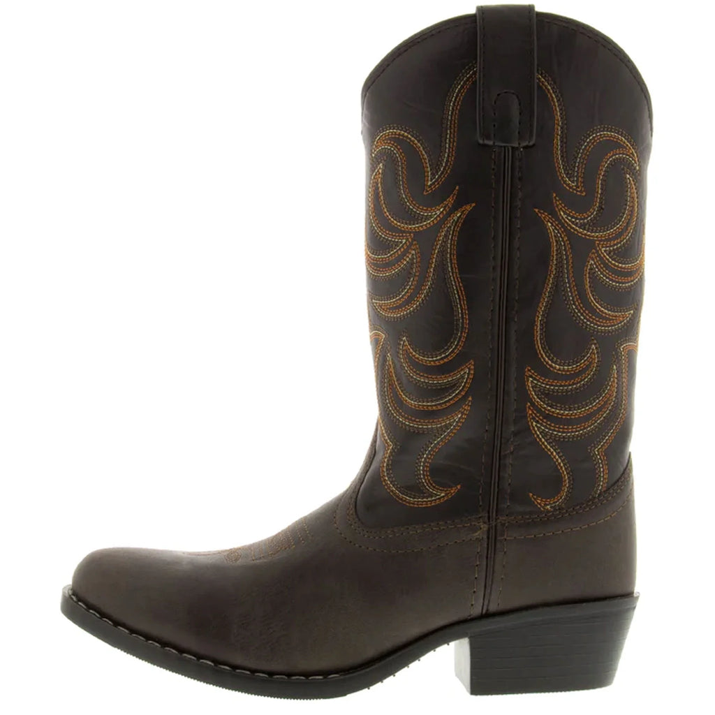 Brown/Black Kids Western Boots N78472