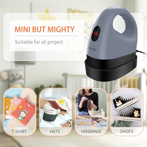 Mini Heat Press, Constant Temp Control, Insulated Safety Base (White Pink) G27473