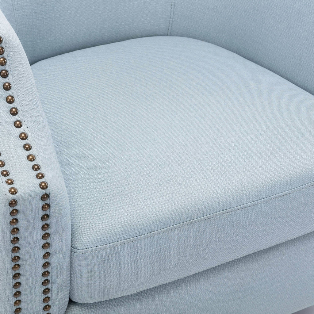 Sky Blue Swivel Barrel Chair H77029