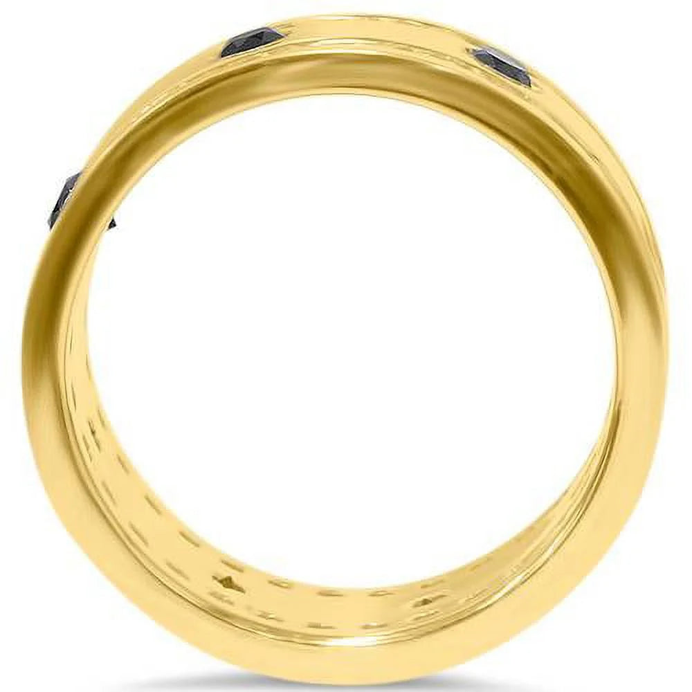 Black & White Diamond Eternity Ring 14K Yellow Gold P876409