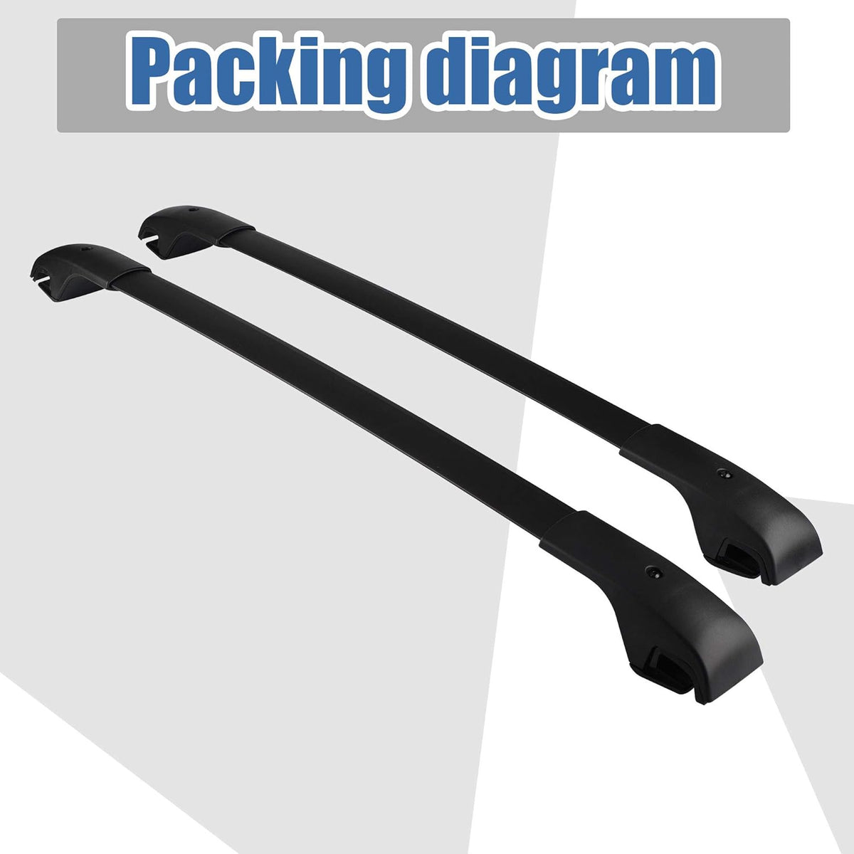 Black Matte Roof Rack Crossbars H2501