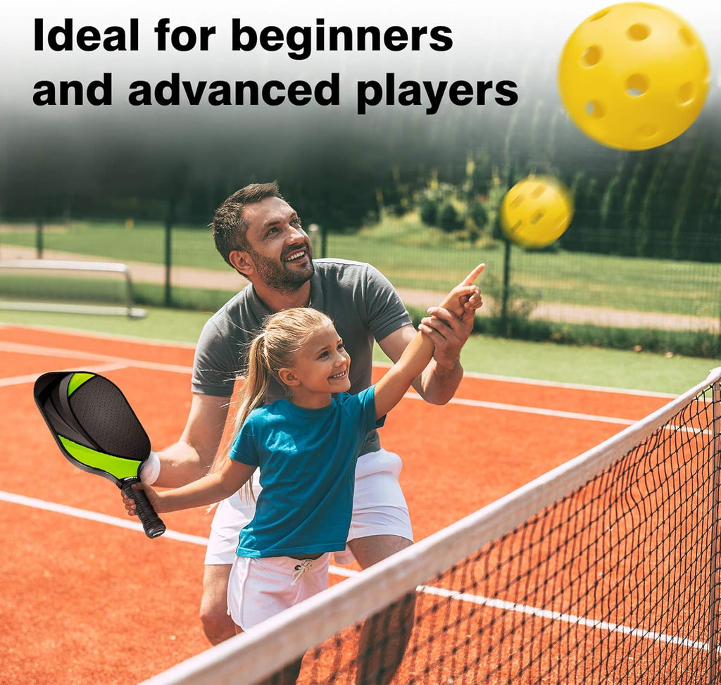 Set of 4 Graphite Pickleball Paddles with Carry Bag B487378