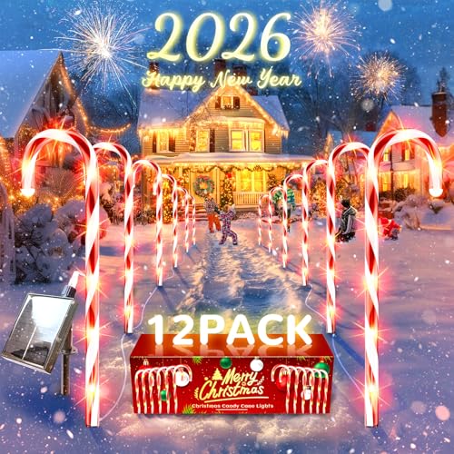 24 Pack Candy Cane Pathway Stake Lights D243