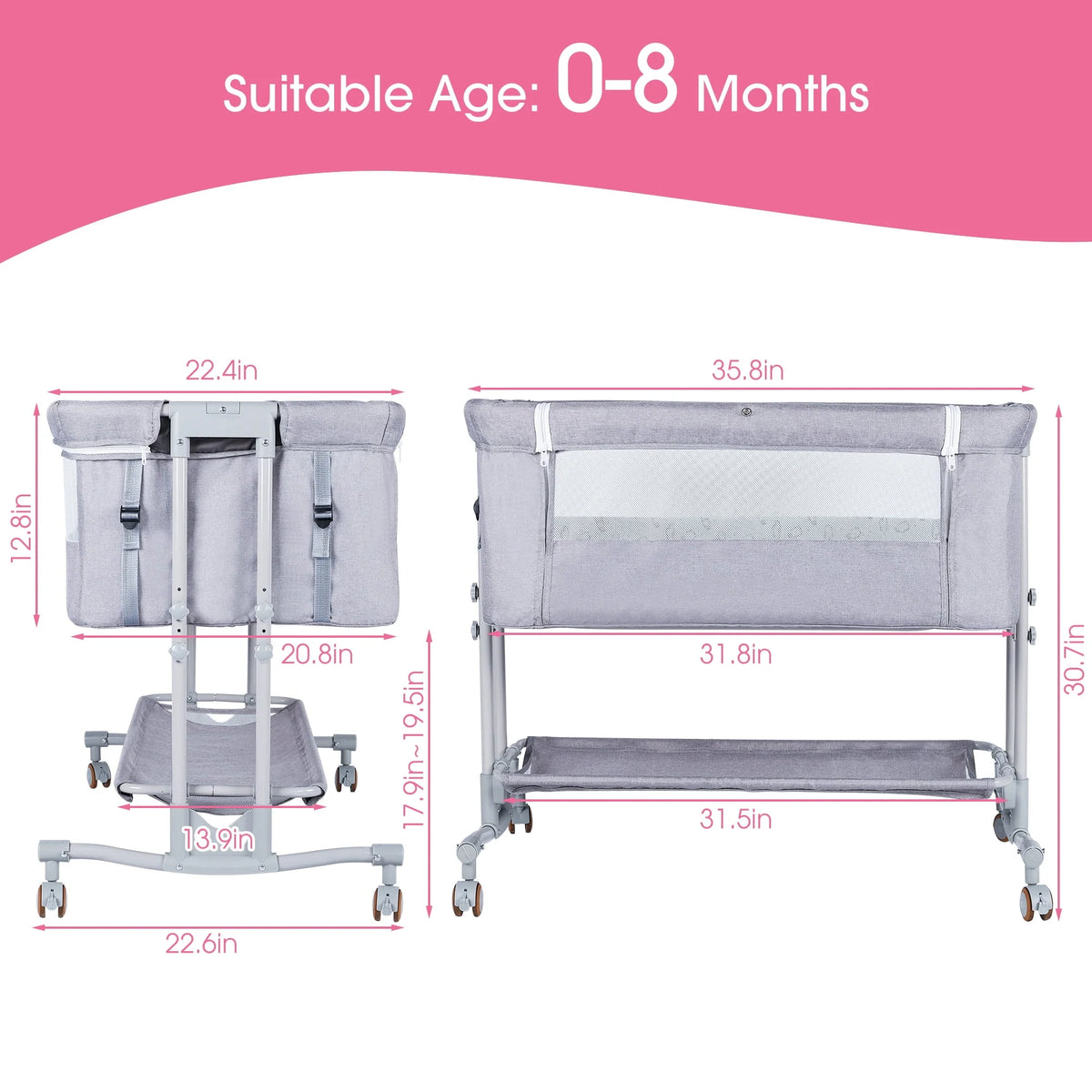 Baby Bassinet Bedside Sleeper W421