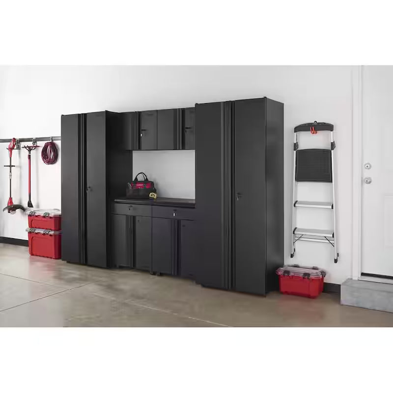6-Piece Welded Steel Garage Storage System in Black Q5062