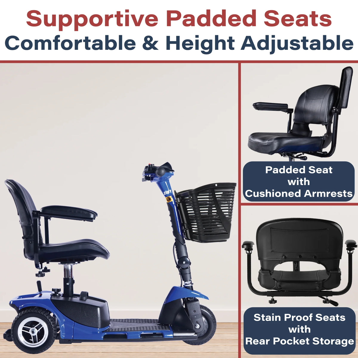 Red 3-Wheel Mobility Scooter C9056