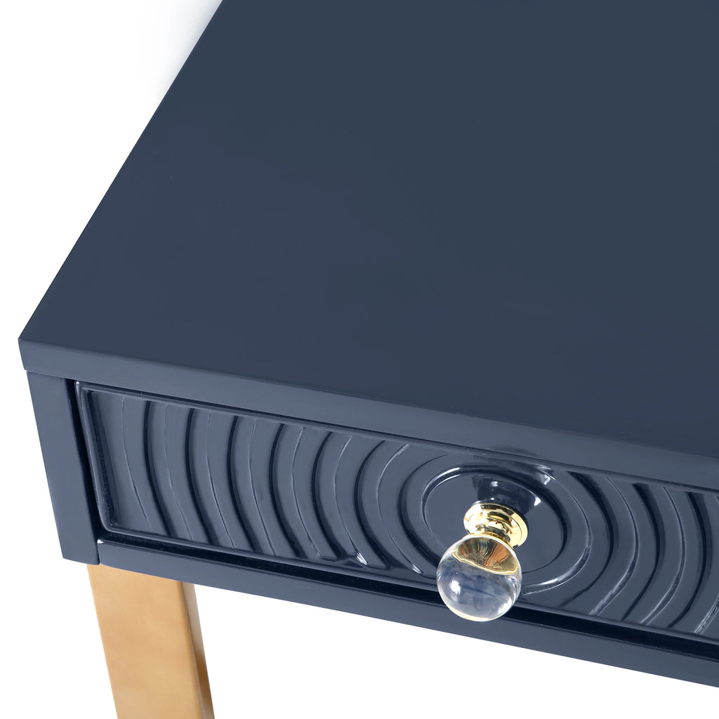 Blue Lacquer Office Desk With Gold Legs T855