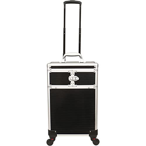 4 in 1 Aluminum Rolling Makeup Case with 360° Swivel Wheels G57610