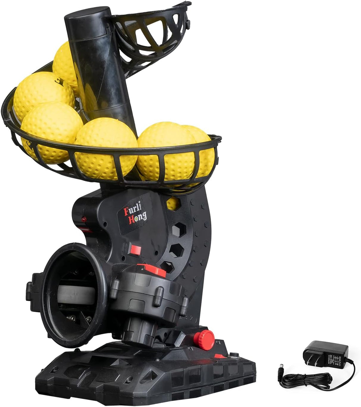 Electronic Baseball Pitching Machine with 8 Dimpled Balls T997587