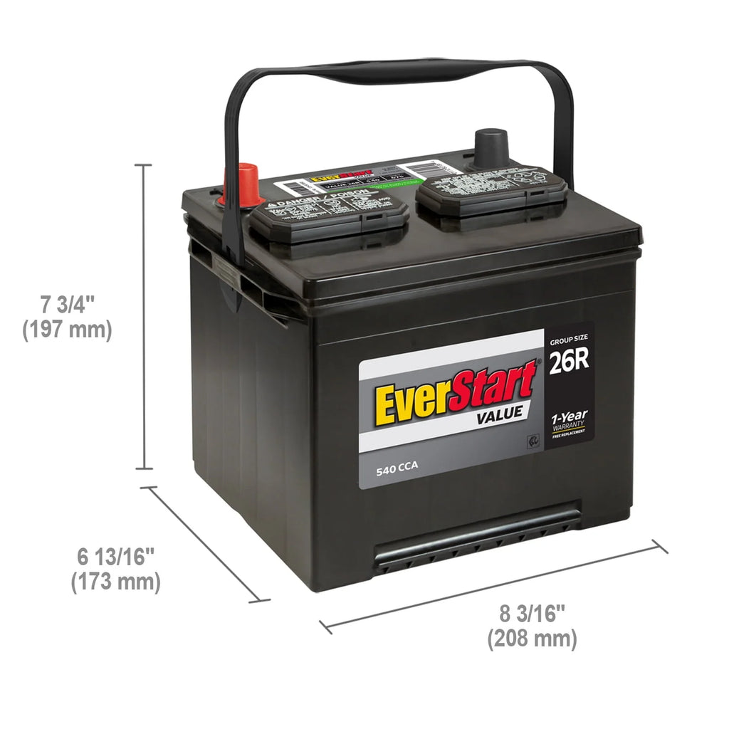 Group Size 26R 12 Volt 540 CCA Lead Acid Automotive Battery A450