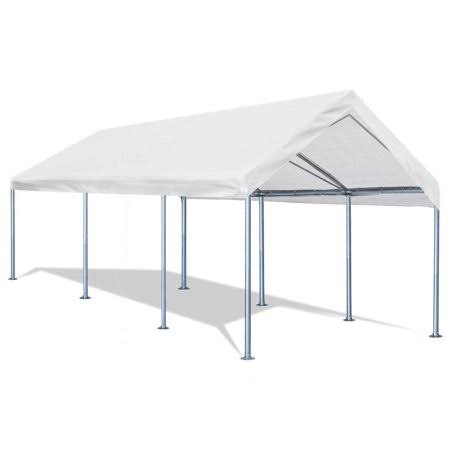 10x20 Heavy Duty Galvanized Car Canopy Carport White K392