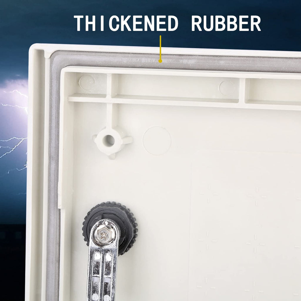 Fiberglass IP65 Weatherproof Electrical Enclosure Box with Hinges & Quarter-Turn Latches J7204
