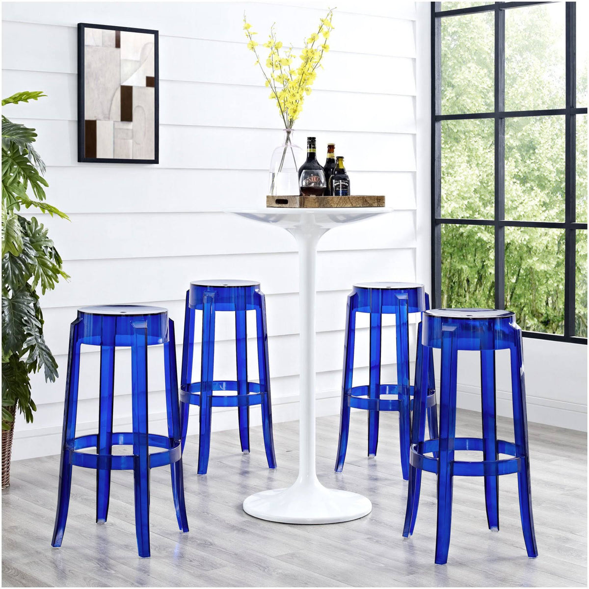 Blue Set of 4 Bar Stool R8570