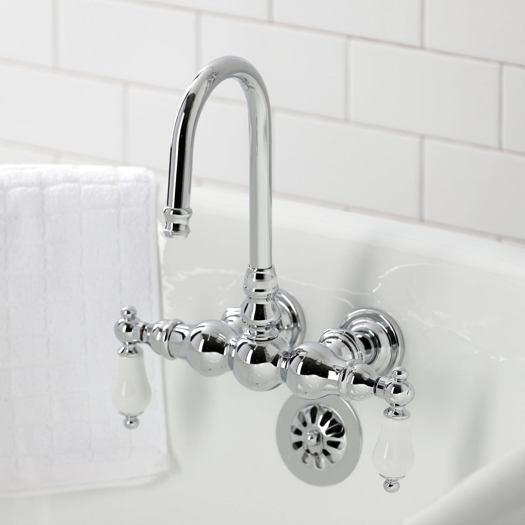 Polished Chrome Tub Wall Mount Clawfoot Tub Faucet W841157