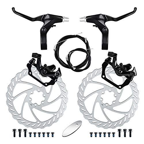 Bike Disc Brake Kit, Aluminum Front and Rear Caliper, Full Aluminum Alloy Bicycle Brake Lever, 160mm Rotor E70703