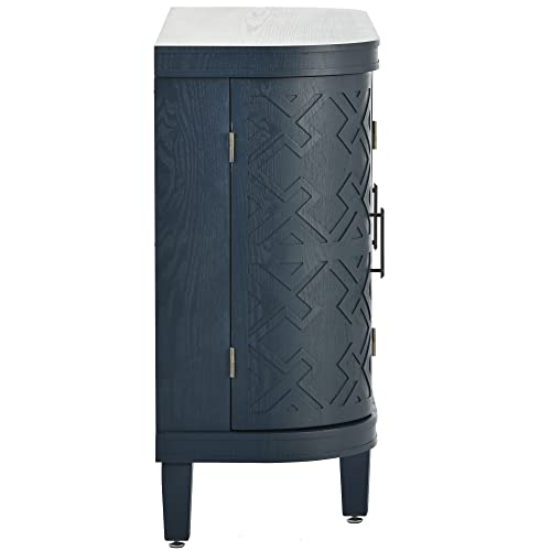 Grey Wooden Buffet Cabinet with Antique Pattern Doors Z4488