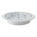 Blue Fluted Plain Footed Cake Plate E1591