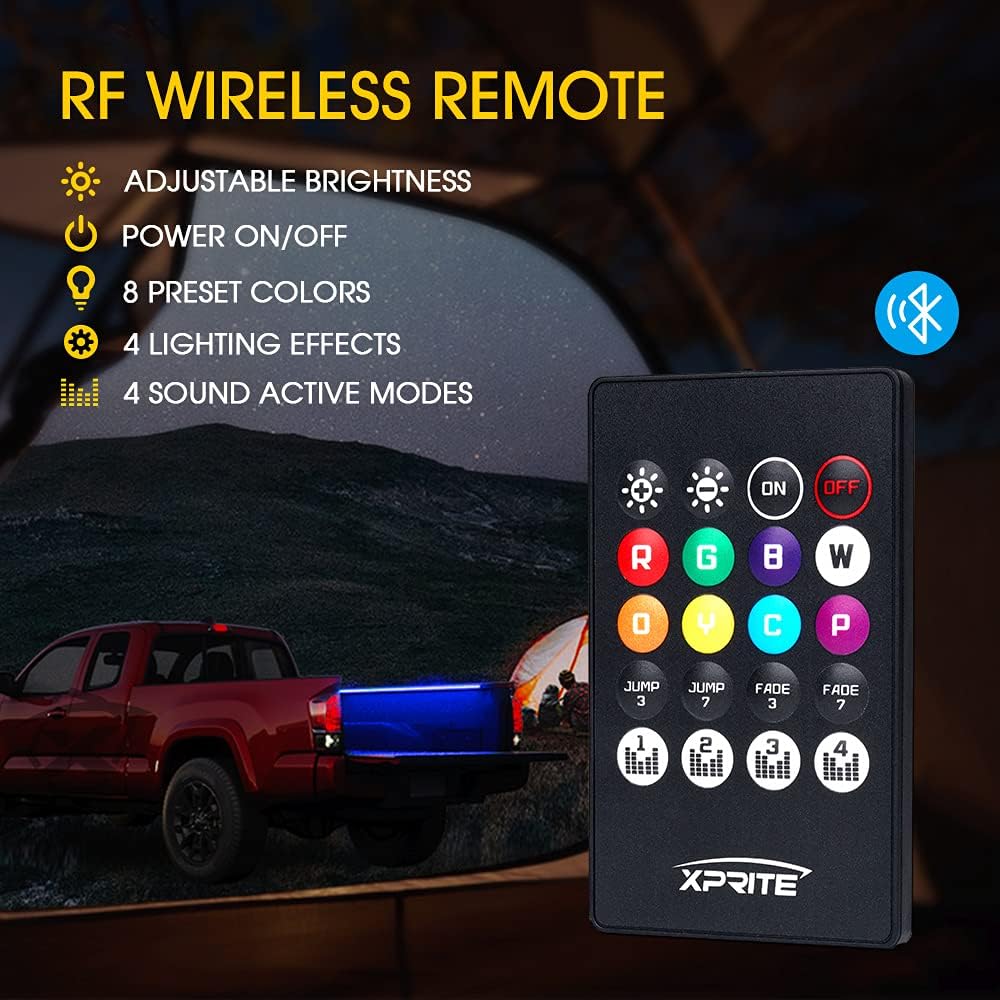 60 RGB Truck Bed Bluetooth Lights Kit Y68291