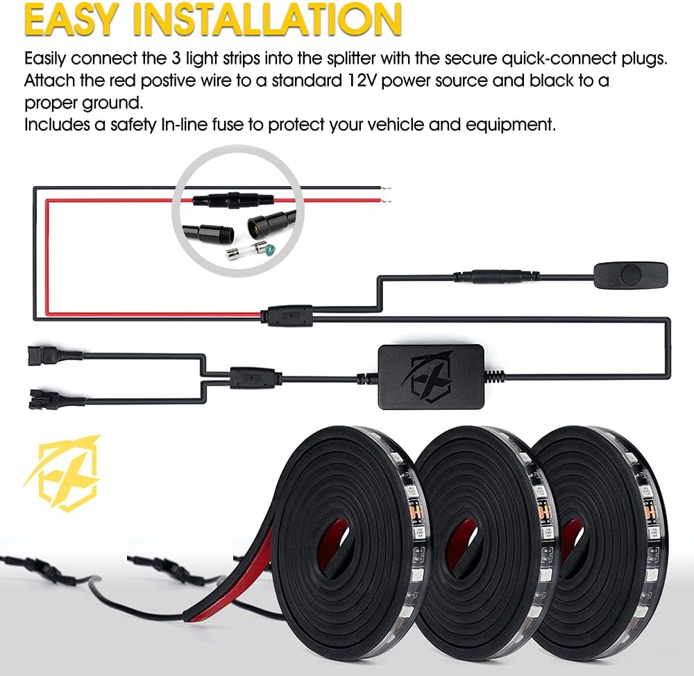 60 RGB Truck Bed Bluetooth Lights Kit Y68291