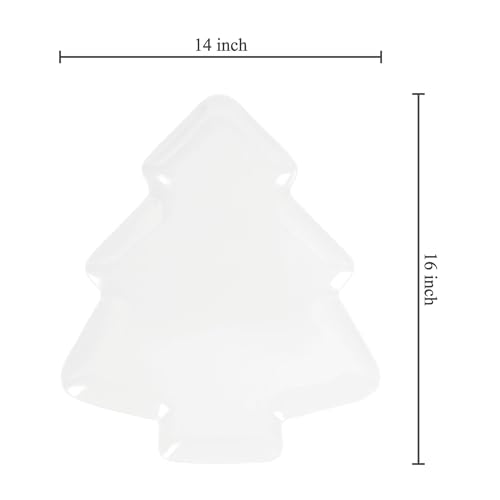 Red 16 x 14 Inch Christmas Tree Shaped Melamine Serving Platter R109