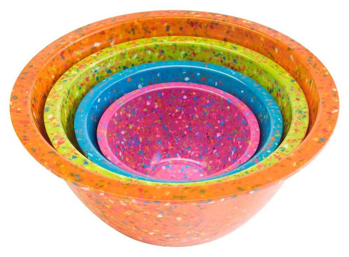 4 Piece Melamine Mixing Bowls in Orange, Kiwi, Turquoise, Magenta C7568