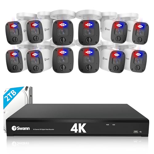 4K Ultra HD 16 Channel DVR Security Camera System with 2TB HDD and 12 Wired Cameras N1465