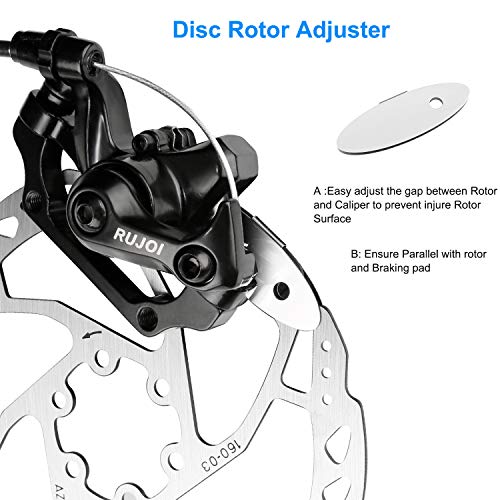 Bike Disc Brake Kit, Aluminum Front and Rear Caliper, Full Aluminum Alloy Bicycle Brake Lever, 160mm Rotor E70703