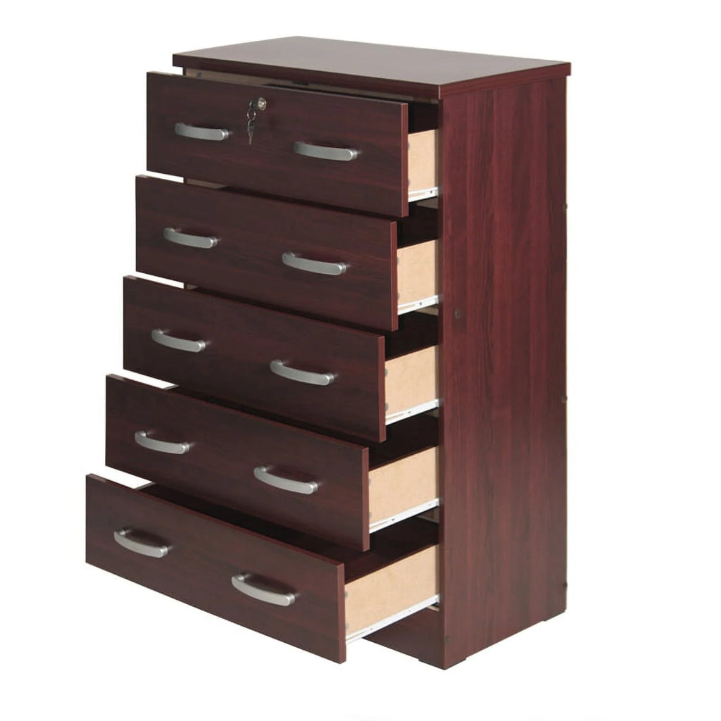 3-Piece Set with Twin Bed Dresser with Lock and Nightstand in Black R772121