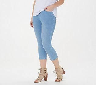 Light Wash Slim Waist Capri Jegging Y705178