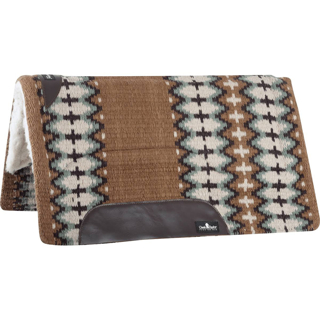 Navy Ivory Wool Top Saddle Pad 32x34 I588