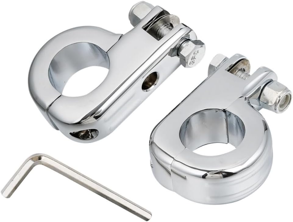 1-1/4" 32mm Chrome Aluminum Motorcycle Engine Guard Foot Pegs Mount V97165