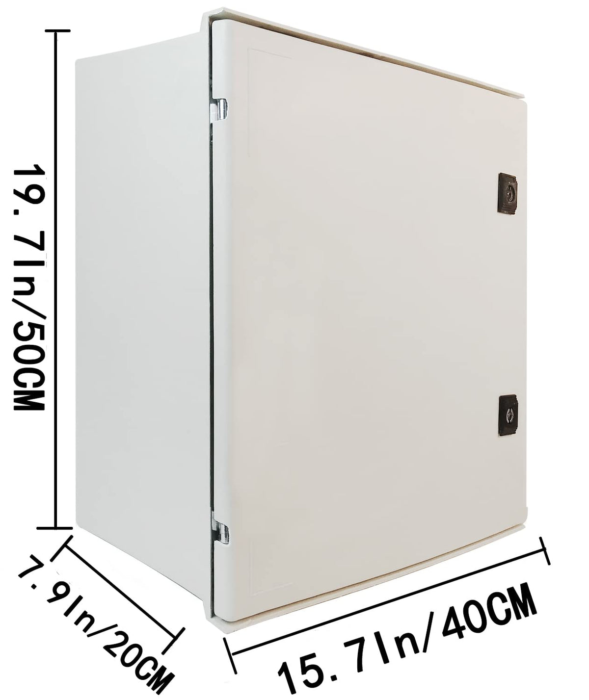 Fiberglass IP65 Weatherproof Electrical Enclosure Box with Hinges & Quarter-Turn Latches J7204