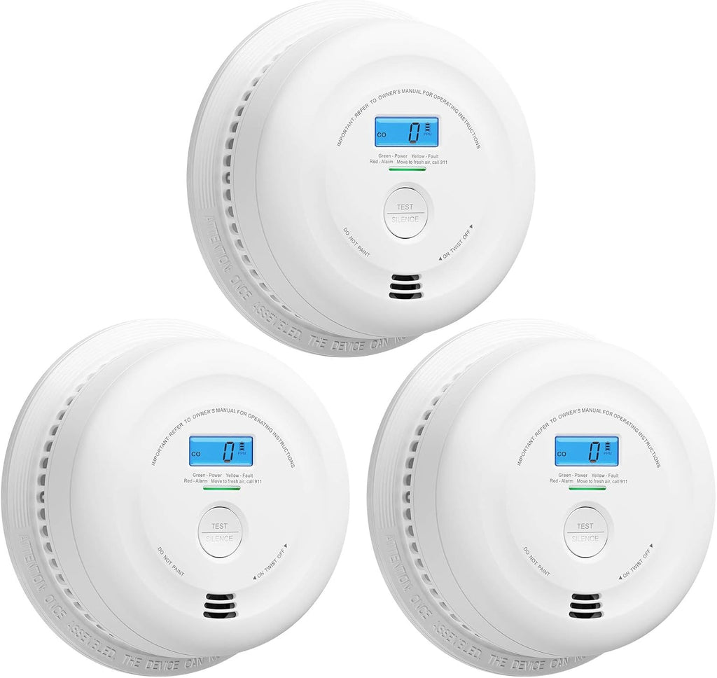 10-Year Battery Smoke and Carbon Monoxide Detector with LCD Display, Pack of 5 L476
