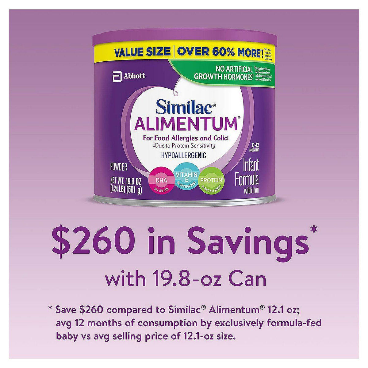 Hypoallergenic Baby Formula Powder, 4 Pack, 19.8 oz Y506