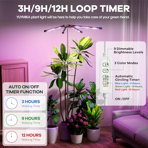 63.8 Inch Full Spectrum Grow Light with 72 LEDs, Auto Timer, Height Adjustable K50437