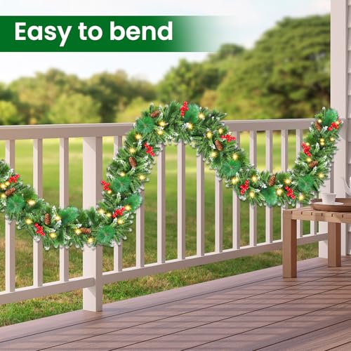 50 LEDs 9FT Prelit Garland Q318905