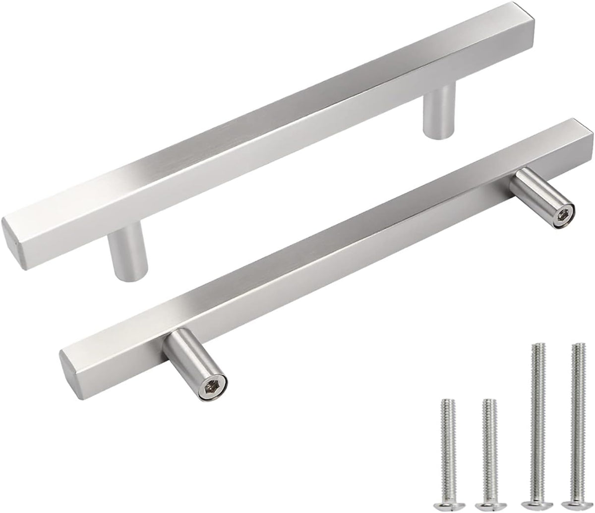 5 Pack Stainless Steel Square Cabinet Handles 5 Inch N44625