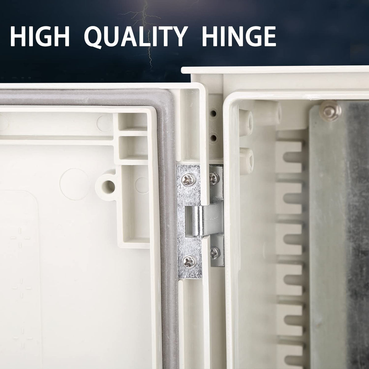 Fiberglass IP65 Weatherproof Electrical Enclosure Box with Hinges & Quarter-Turn Latches J7204