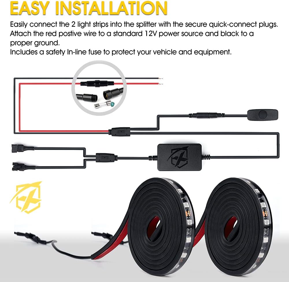 60 RGB Truck Bed Bluetooth Lights Kit Y68291