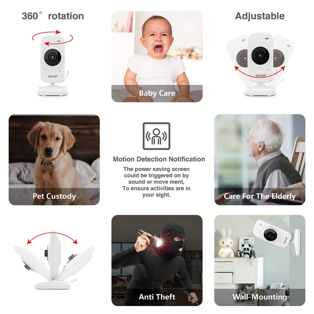 Video Baby Monitor, 1080P 5.5 HD Display, 2 HD Cams D824