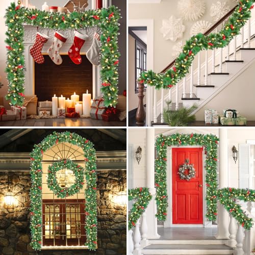50 LEDs 9FT Prelit Garland Q318905