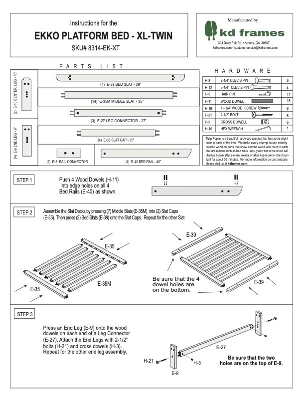 Queen Unfinished Solid Wood Platform Bed C888