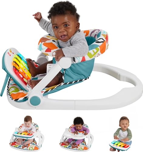 Pink Portable Baby Chair with Piano Toy & Snack Tray W9796