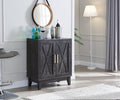White Small Cabinet Sideboard with Wood Doors B470